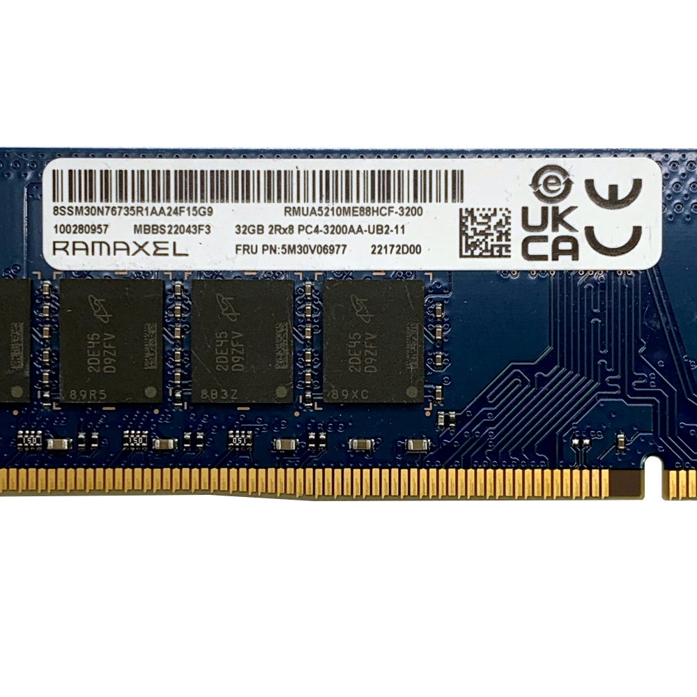 RAMAXEL 32GB PC4-3200AA-U 2Rx8 DDR4 Unbuffered UDIMM Memory