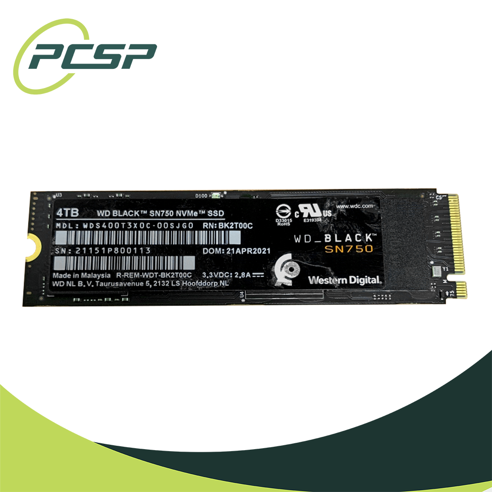 Western Digital WD_BLACK SN750 PCIe 4TB NVMe M.2 SSD WDS400T3X0C